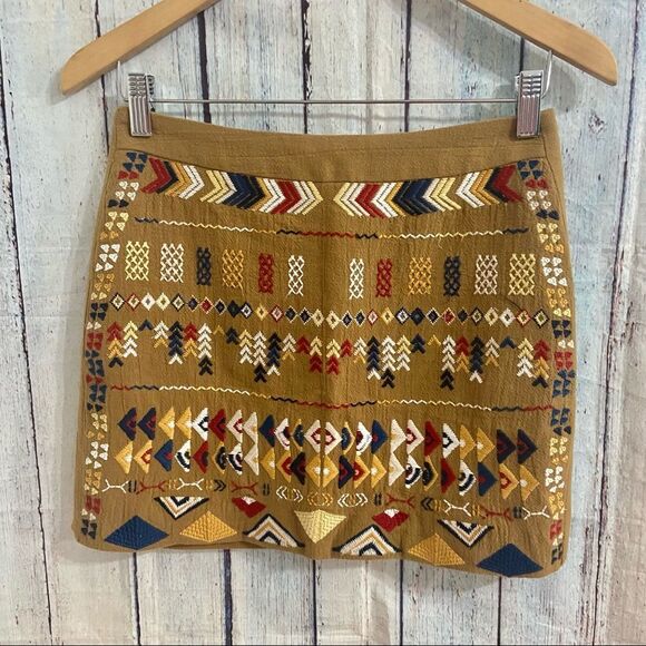 Anthro See U Soon Aztec mini skirt size 2 - Picture 1 of 7
